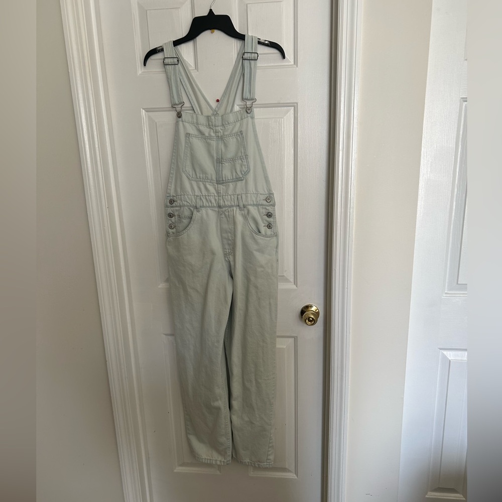 Free People We The Free Cotton Denim Overalls in Beach Bloom - Small - Picture 4 of 16